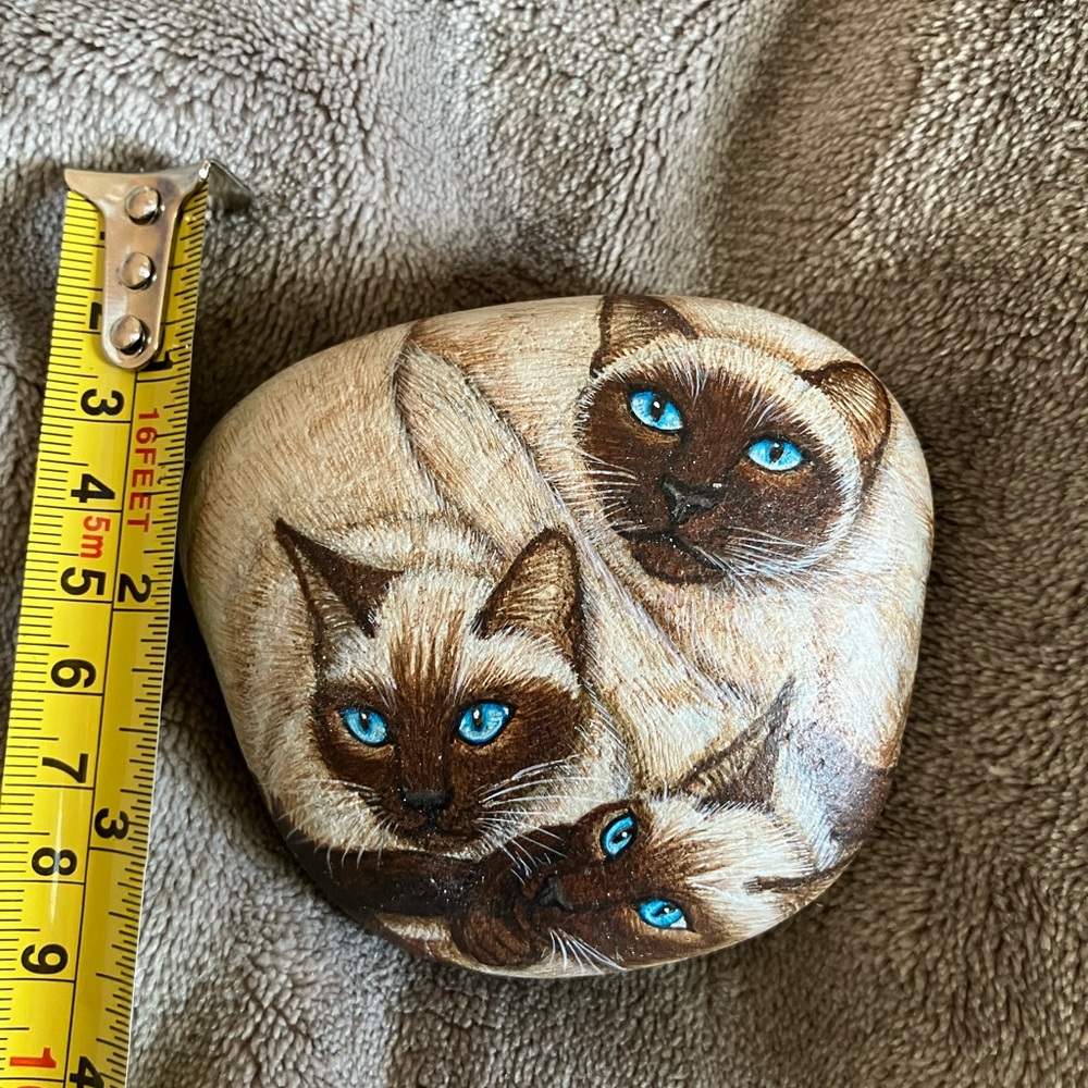 Siamese Cat Art Stone - Picture 2 of 3